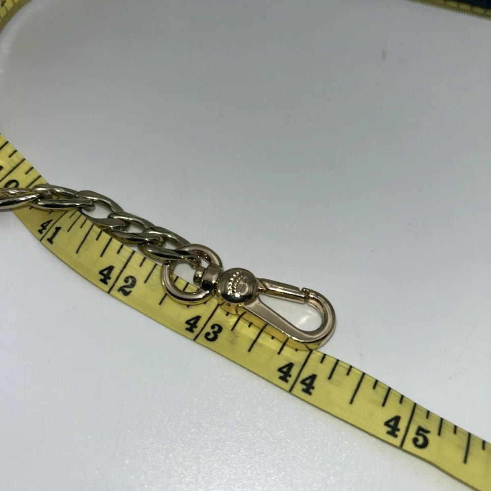 Juicy Couture Black Patent Leather Purse Strap Gold Chain Medallion Charm Handle